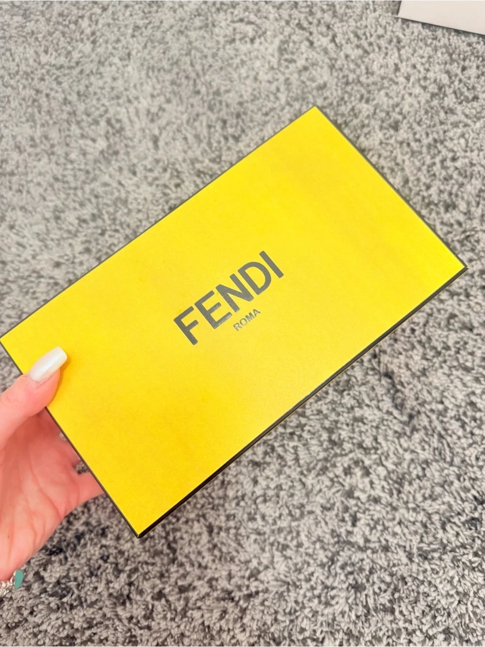 Fendi Yellow and Black Branded Gift Box and Glasses Cloth